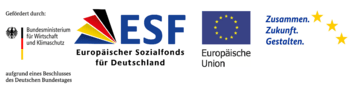Logos von BMWK, ESF, EU