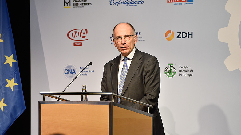 Europäische Handwerkskonferenz 2025 in München: Enrico Letta, ehemaliger Ministerpräsident Italiens