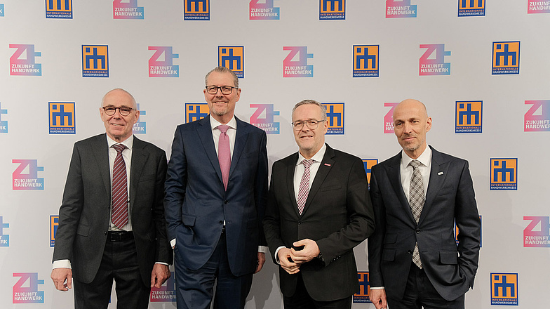 Münchner Spitzengespräch der Deutschen Wirtschaft 2025: (v.l.n.r.) Peter Adrian (DIHK), Dr. Rainer Dulger (BDA), Jörg Dittrich (ZDH), Dr.-Ing. E.h. Peter Leibinger (BDI)