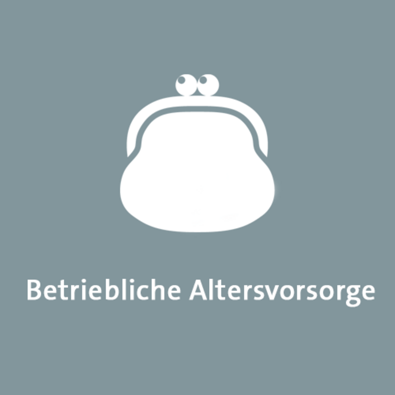 Icon zum Thema Betriebliche Altersvorsorge auf grauem Hintergrund