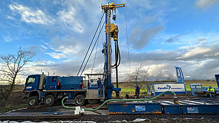 Eine Baustelle der Handke Brunnenbau in Obrigheim.