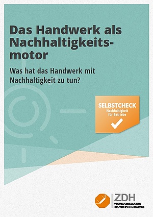 Ansicht Broschüre Nachhaltigkeitsmotor - Selbstcheck