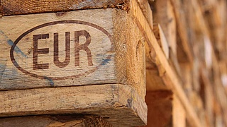 Nahaufnahme einer Europalette