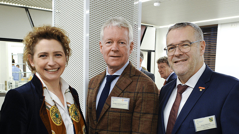 EP-Vizepräsidentin Nicola Beer (FDP), ZDH-Generalsekretär Holger Schwannecke und ZDH-Präsident Jörg Dittrich