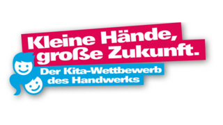 Schriftzug des Kita-Wettbewerbs: Kleine Hände, große Zukunft