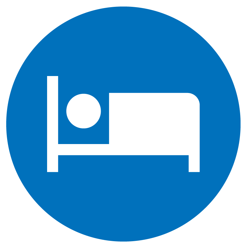 Bett blau